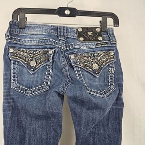Miss Me JP548954 SKINNY  Metal Embellishments Rhinestones Thick Thread Womens 25